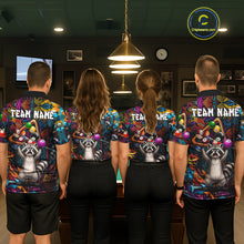 Load image into Gallery viewer, Colorful Billiard Jersey Custom Funny Raccoon Graffiti Billiard Polo &amp; Quarter Zip Shirts For Men TDM6565