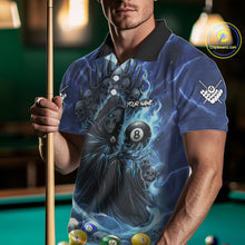Load image into Gallery viewer, Blue Grim Reaper Lightning Billiard Shirt For Men Custom 8 Ball Pool Jersey Team Polo &amp; 1/4 Zip TDM5292