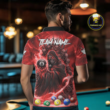 Load image into Gallery viewer, Red Grim Reaper Lightning Billiard Shirt For Men Custom 8 Ball Pool Jersey Team Polo &amp; 1/4 Zip TDM5294