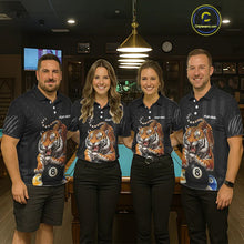 Load image into Gallery viewer, Funny Tiger 8 Ball, 9 Ball &amp; 10 Ball US Flag Billiard Shirt For Women Custom Pool Team Jersey TDM5541