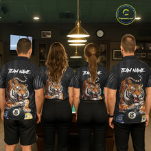 Load image into Gallery viewer, Funny Tiger 8 Ball, 9 Ball &amp; 10 Ball US Flag Billiard Shirt For Women Custom Pool Team Jersey TDM5541