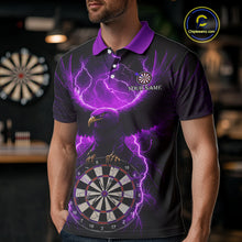Load image into Gallery viewer, Purple Hawkeye Thunder Lightning Darts Shirt For Men Custom Darts Jersey Team Polo &amp; 1/4 Zip TDM5303