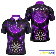 Load image into Gallery viewer, Purple Hawkeye Thunder Lightning Darts Shirt For Men Custom Darts Jersey Team Polo &amp; 1/4 Zip TDM5303