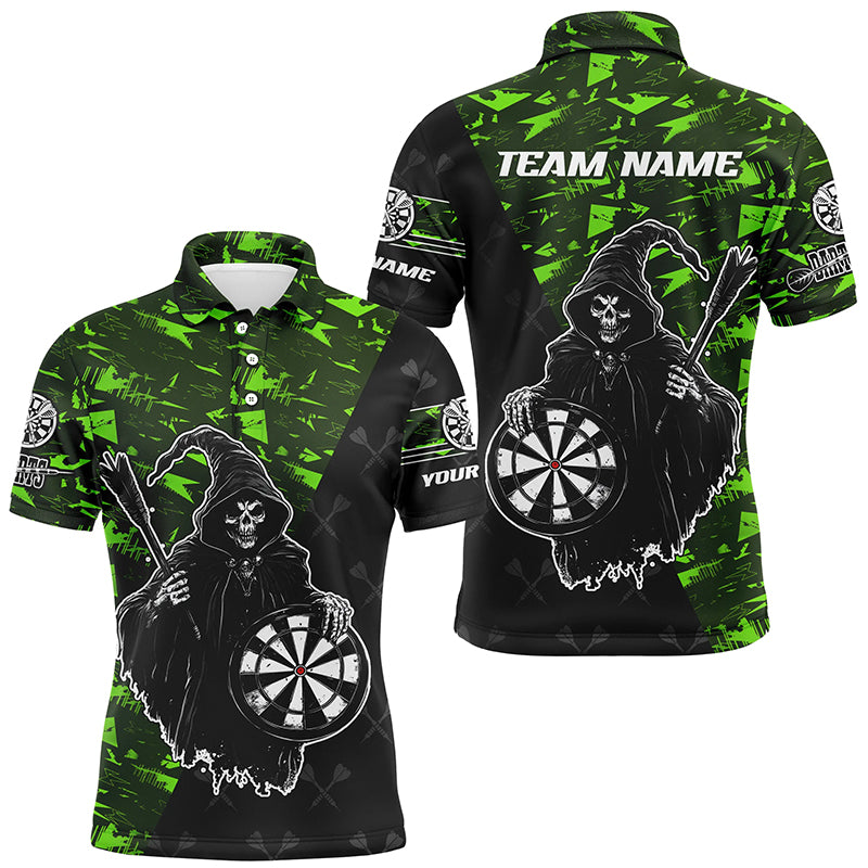 Personalized Green Abstract Grim Reaper Men Darts Shirts, Funny Halloween  Darts Jerseys TDM2607