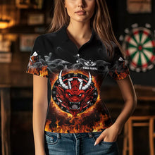 Load image into Gallery viewer, Personalized Fire Dartboard Dragon Dart Shirts For Women Custom Dart Team Jersey Polo &amp; Quarter Zip TDM3807