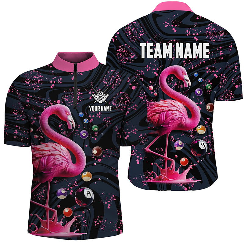 Pink Grunge Flamingo Billiard Balls Pool Shirts For Men Custom Billiard Team Jerseys Apparel TDM2118