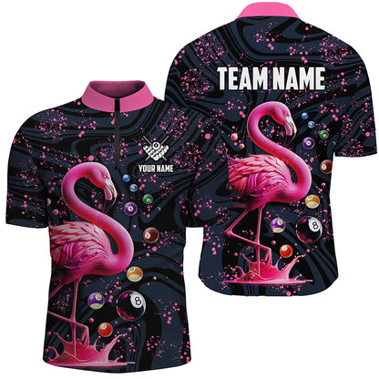 Pink Grunge Flamingo Billiard Balls Pool Shirts For Men Custom Billiard Team Jerseys Apparel TDM2118