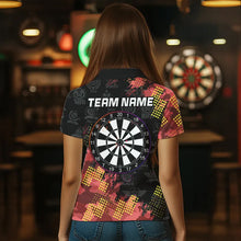 Load image into Gallery viewer, Grunge Red Yellow Dart Shirt With Pocket Option For Women Custom Darts Jerseys TDM3506