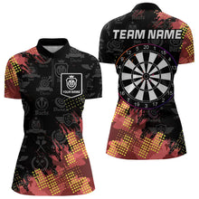 Load image into Gallery viewer, Grunge Red Yellow Dart Shirt With Pocket Option For Women Custom Darts Jerseys TDM3506