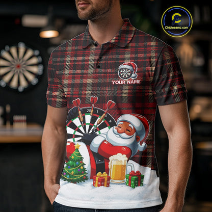 Funny Christmas Santa Mens Dart Shirts Custom Xmas Dart Jersey, Gifts For Dart Players TDM5130