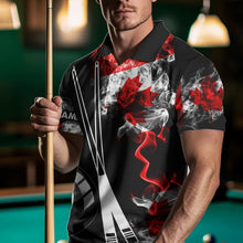 Load image into Gallery viewer, Personalized Canada Flag Smoke 8 Ball Pool Billiard Shirt For Men, Patriotic Billiard Team Jersey TDM3660