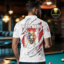 Load image into Gallery viewer, 9 Ball Pool Canada Flag White Grunge Custom Men&#39;s Billiard Shirt, Patriotic Pool Team Shirts TDM5139