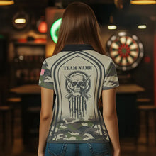 Load image into Gallery viewer, Vintage Camo Darts Polo &amp; Quarter Zip Custom Dart Shirts For Women, Camouflage Dart Jerseys TDM3813