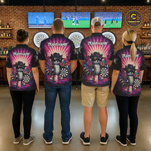 Load image into Gallery viewer, Pink Funny Raccoon Neon Graffiti Darts Shirt For Women Custom Darts Jersey Team Polo &amp; 1/4 Zip TDM6000