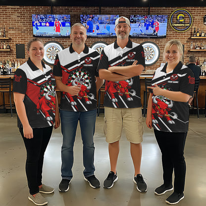 Personalized Bull Darts Jersey For Men Custom Darts Team Shirt Polo & Quarter Zip | Red TDM6236