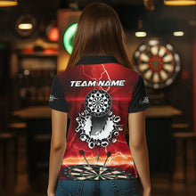 Load image into Gallery viewer, Custom Funny Lightning Dart Shirt With Pocket Option For Women, Darts Jersey TDM3673