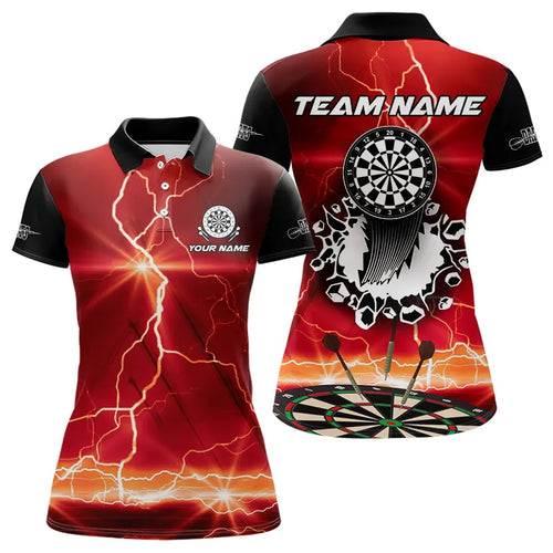 Custom Funny Lightning Dart Shirt With Pocket Option For Women, Darts Jersey TDM3673