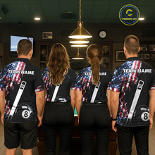 Load image into Gallery viewer, US Flag Smoke 8 Ball Billiard Shirt For Women Custom Patriotic Pool Team Jersey Polo &amp; 1/4 Zip TDM6010