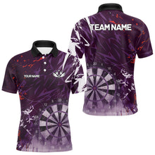 Load image into Gallery viewer, Purple Geometric Darts Shirt With Pocket Option Custom Men&#39;s Darts Jersey TDM5362