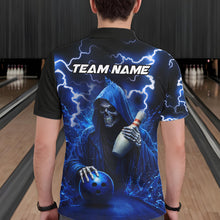 Load image into Gallery viewer, Blue Grim Reaper Bowling Shirt For Men Custom Lightning Team League Bowling Jersey Polo &amp; 1/4 Zip TDM5854
