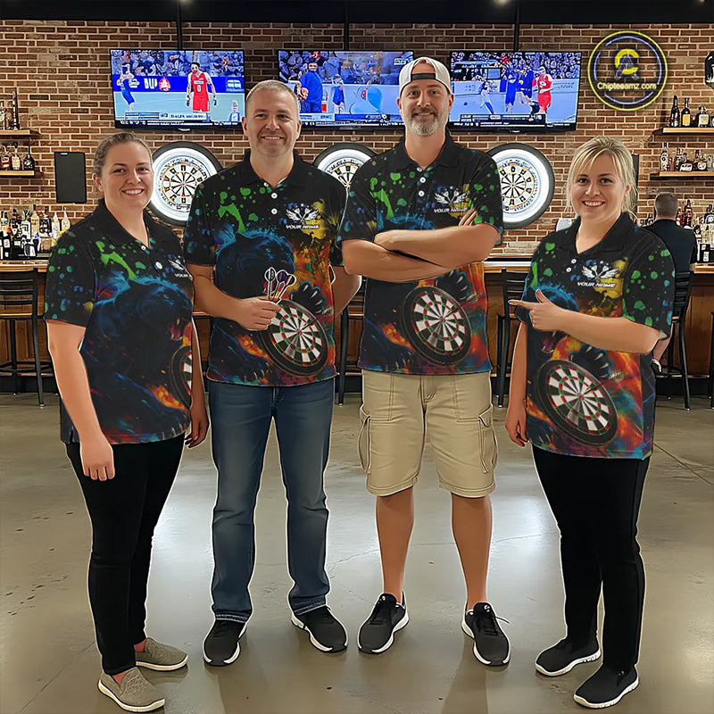 Personalized Colorful Splash Panther Darts Shirt For Men Custom Darts Jersey Team Polo & 1/4 Zip TDM5382