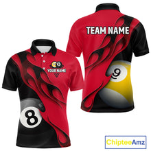 Load image into Gallery viewer, Black And Red Billiard 8 Ball &amp; 9 Ball Pool Shirt For Men Custom Billiard Team Jersey Uniform TDM5162