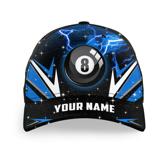 Personalized Blue 8 Ball Pool Billiard Jerseys Hats Custom Team League Billiard Baseball Caps TDM1092