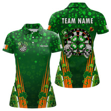 Load image into Gallery viewer, Luckiest Shamrock Skull Dart Shirts For Women Custom Patrick Day Dart Jerseys TDM3554
