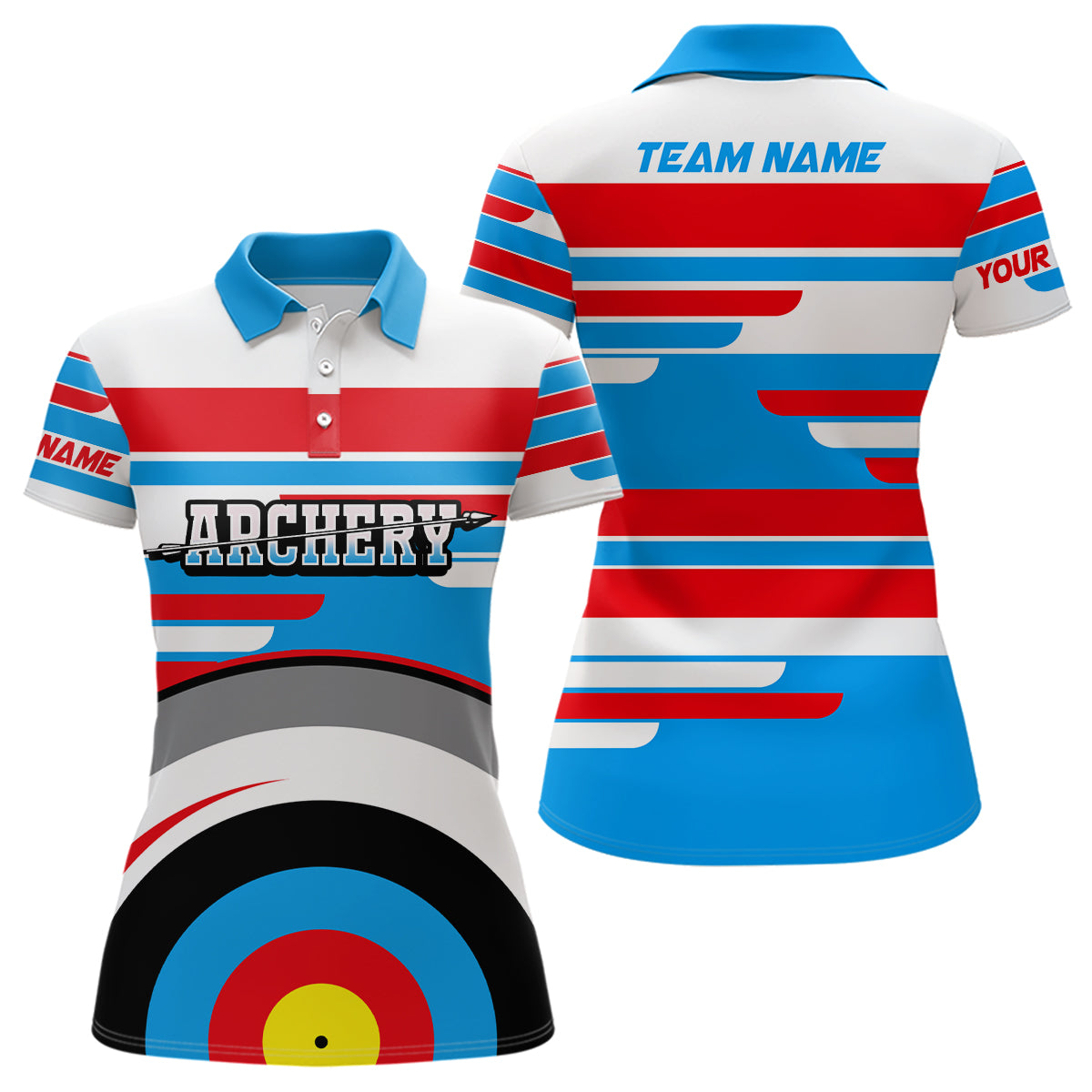 Personalized Archery 3d Targets Polo Shirts For Women Custom Unique Archery Game Shirts For Team TDM0554