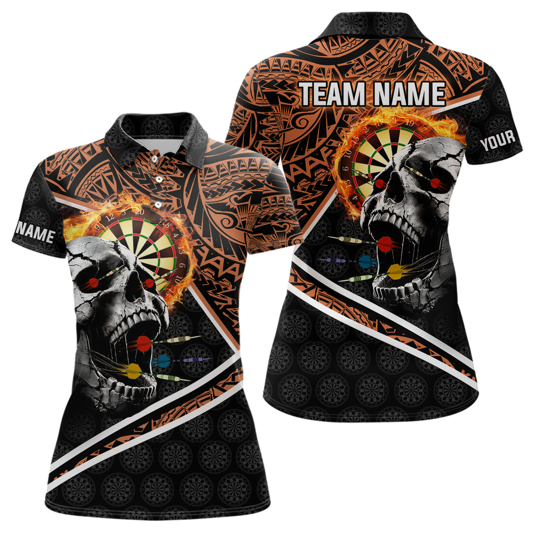Personalized Skull Dartboard Fire Tribal Dart Shirts For Women Custom Darts Team Shirt Dart Jerseys TDM3218