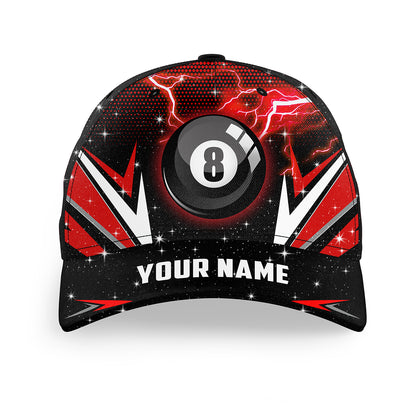 8 Ball Pool Billiard Jerseys Baseball Caps For Men Women, Custom Adjustable 3D Printed League Billiard Hats Gifts TDM0561