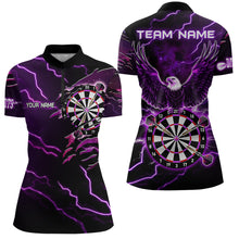 Load image into Gallery viewer, Personalized Thunder Lightning Eagle Purple Darts Shirt Polo &amp; Quarter Zip For Women Dart Team Jersey TDM3578