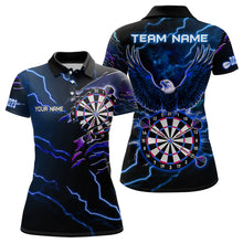 Load image into Gallery viewer, Personalized Thunder Lightning Eagle Blue Darts Shirt Polo &amp; Quarter Zip For Women Dart Team Jersey TDM3580