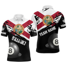 Load image into Gallery viewer, Personalized Grunge Florida Flag 8 Ball Billiard Shirts For Men Custom Patriotic Billiard Jerseys TDM2044