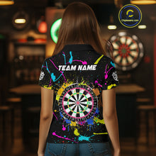 Load image into Gallery viewer, Funny Colorful Paint Darts Jersey For Women Custom Polo &amp; Quarter Zip Darts Team Shirts Outfit TDM4602