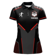 Load image into Gallery viewer, Personalized Bowling Jersey For Women Custom Black And Red Bowling Team Shirt Polo &amp; 1/4 Zip TDM6116