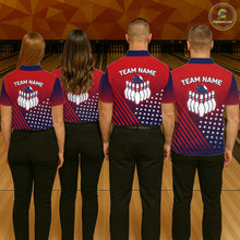 Load image into Gallery viewer, American Flag Bowling Jersey For Men, Custom Patriotic Bowling League Team Shirts Polo &amp; 1/4 Zip TDM6544