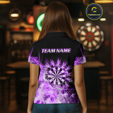Load image into Gallery viewer, Purple Icy Light Womens Darts Polo &amp; Quarter Zip Shirts Custom Dart Shirts For Team Darts Jerseys TDM5254