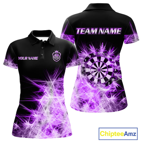 Purple Icy Light Womens Darts Polo & Quarter Zip Shirts Custom Dart Shirts For Team Darts Jerseys TDM5254