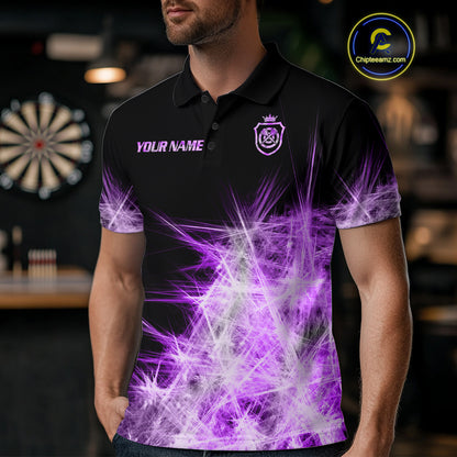 Purple Icy Light Mens Darts Polo & Quarter Zip Shirts Custom Dart Shirts For Team Darts Jerseys TDM5254