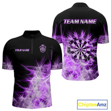 Load image into Gallery viewer, Purple Icy Light Mens Darts Polo &amp; Quarter Zip Shirts Custom Dart Shirts For Team Darts Jerseys TDM5254