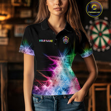Load image into Gallery viewer, Icy Colorful Light Womens Darts Polo &amp; Quarter Zip Shirts Custom Dart Shirts For Team Darts Jerseys TDM5255