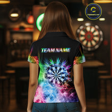 Load image into Gallery viewer, Icy Colorful Light Womens Darts Polo &amp; Quarter Zip Shirts Custom Dart Shirts For Team Darts Jerseys TDM5255