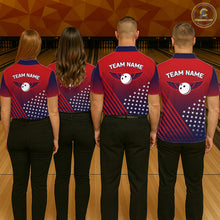 Load image into Gallery viewer, American Flag Bowling Jersey For Men Custom Patriotic Bowling Shirt Team Polo &amp; 1/4 Zip |Red TDM5970