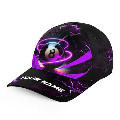 Purple 8 Ball Pool Billiard Caps Hats Custom Adjustable 3D Billiard Baseball Caps For Pool Player TDM1486