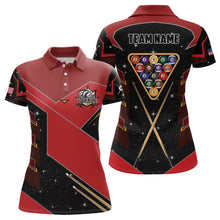 Load image into Gallery viewer, Personalized Galaxy 8 Ball Pool Billiard Shirts For Women Custom 8 Ball Billiard Attire Jerseys |Red TDM2293