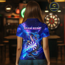 Load image into Gallery viewer, Galaxy Blue Custom Cobra Snake Darts Shirt For Women, Darts League Jersey Team Polo &amp; 1/4 Zip TDM5274