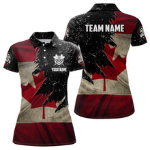 Load image into Gallery viewer, Personalized Retro Canada Flag Darts Women Polo &amp; Quarter-Zip Shirts, Patriotic Dart Jerseys Uniform TDM1884