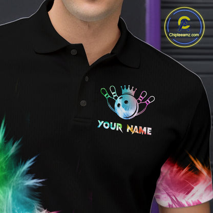 Icy Colorful Light Men's Bowling Shirt Custom Bowling Jersey Outfit Team Polo & Quarter Zip TDM4654