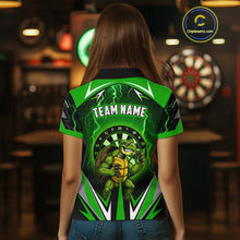 Load image into Gallery viewer, Personalized Funny Turtle Darts Shirt For Women Custom Thunder Lightning Green Darts Team Jerseys TDM4664